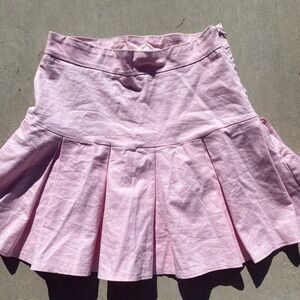 Pink Coquette Mid-Rise Pleated Skirt